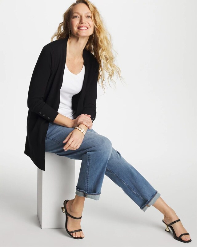 Ella Ottoman-Trim Cardigan - image 2